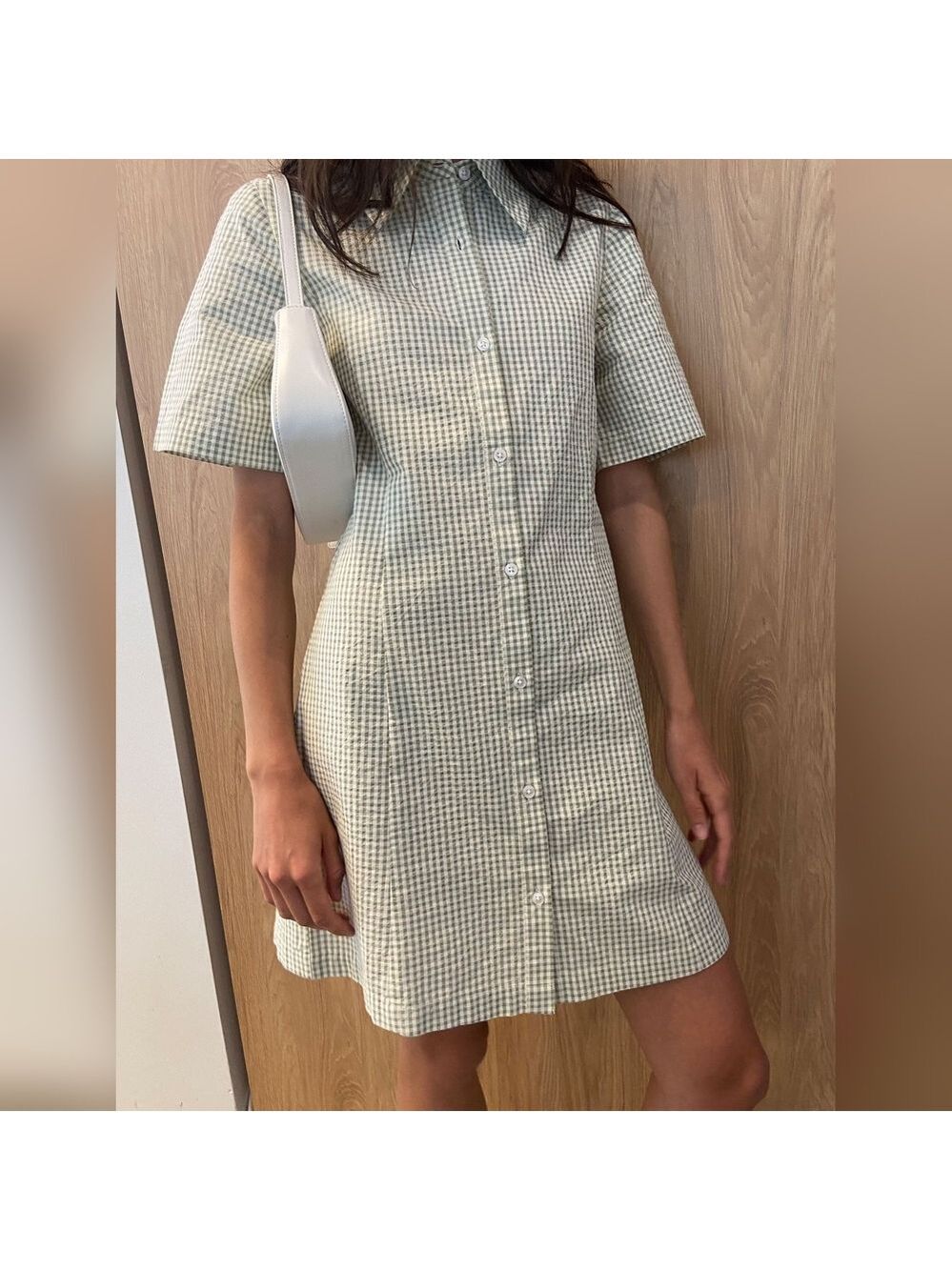 OAK + FORT COLLARED MINI GINGHAM DRESS - Picture 4 of 13